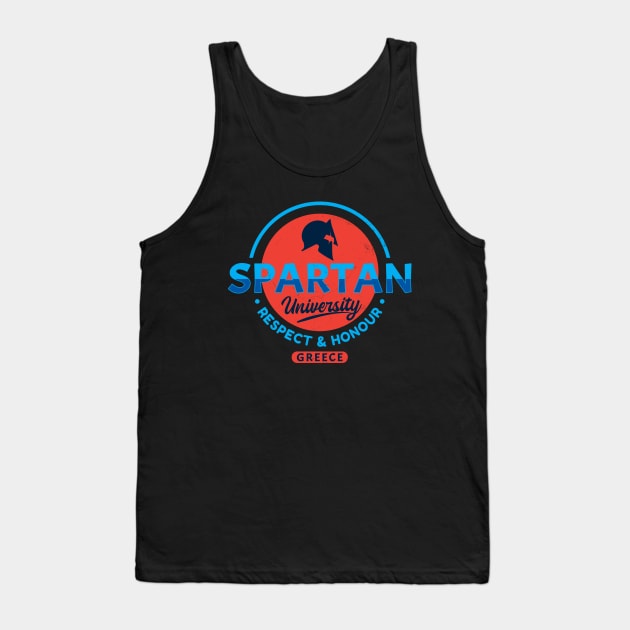 Spartan University Greece - Respect and Honor Tank Top by NicGrayTees